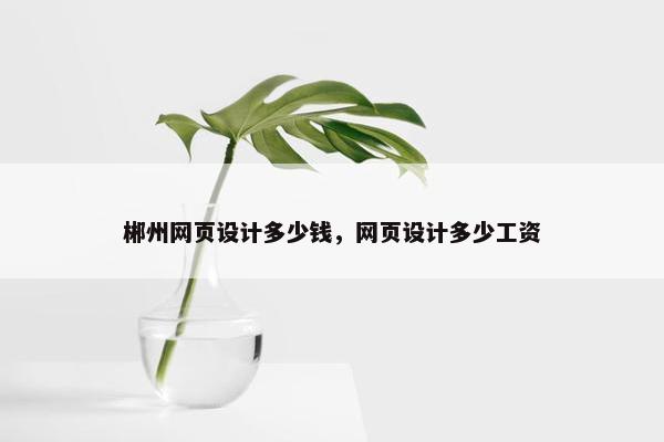 郴州网页设计多少钱，网页设计多少工资
