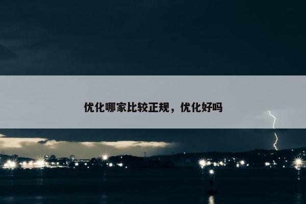优化哪家比较正规，优化好吗