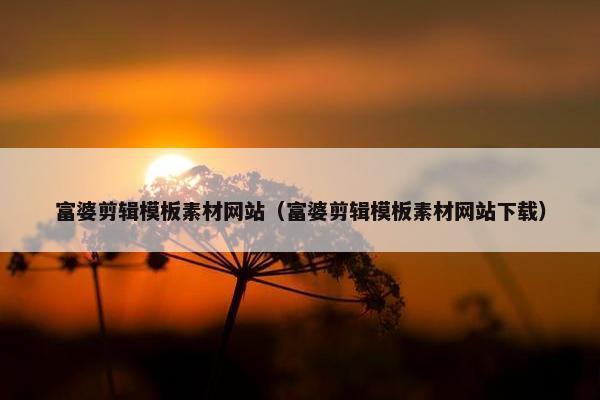 富婆剪辑模板素材网站（富婆剪辑模板素材网站下载）