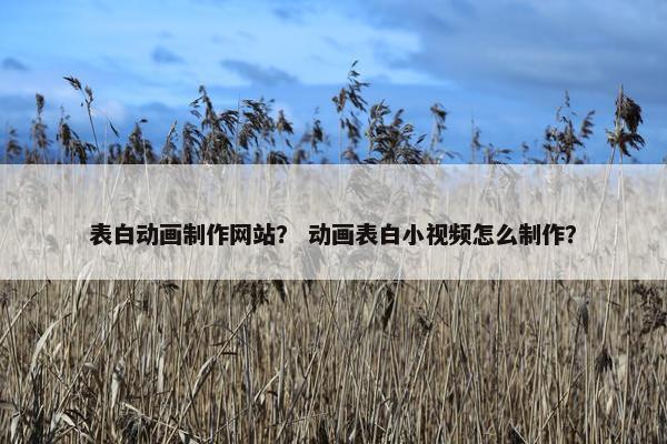 表白动画制作网站？ 动画表白小视频怎么制作？