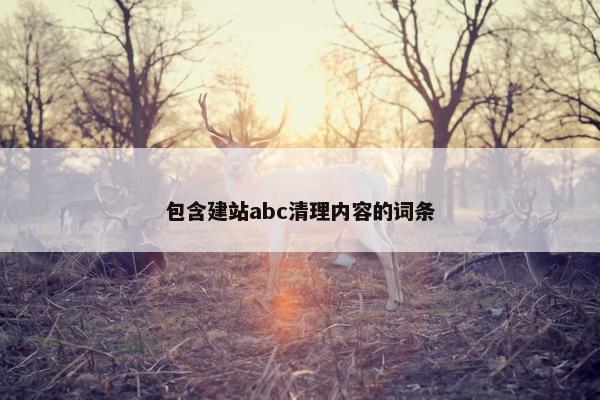 包含建站abc清理内容的词条