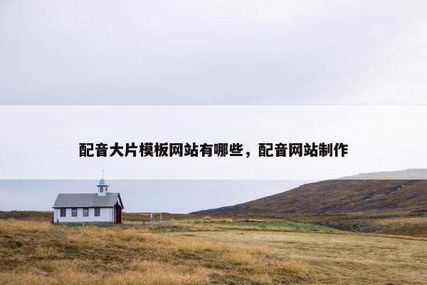 配音大片模板网站有哪些，配音网站制作