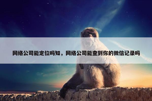 网络公司能定位吗知，网络公司能查到你的微信记录吗