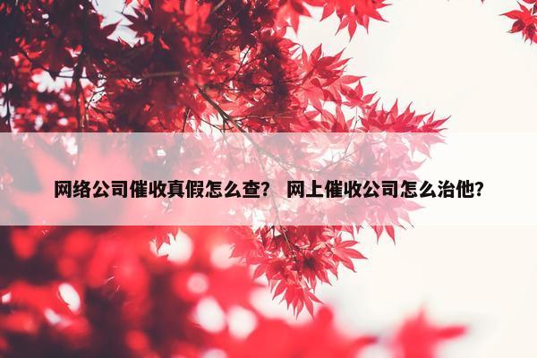 网络公司催收真假怎么查？ 网上催收公司怎么治他？