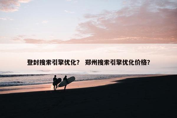 登封搜索引擎优化？ 郑州搜索引擎优化价格？