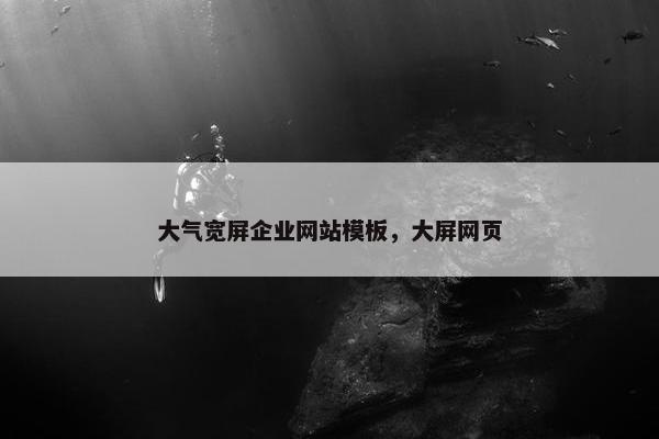 大气宽屏企业网站模板，大屏网页