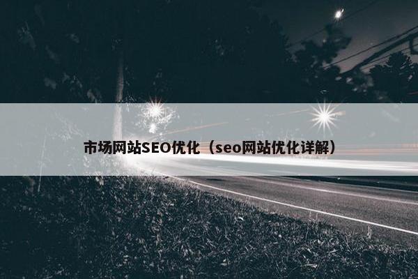 市场网站SEO优化（seo网站优化详解）