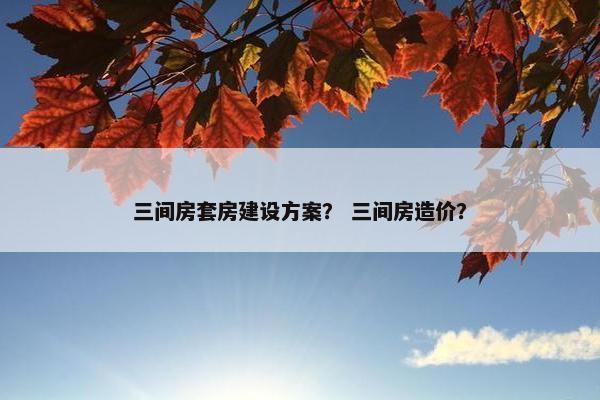 三间房套房建设方案？ 三间房造价？