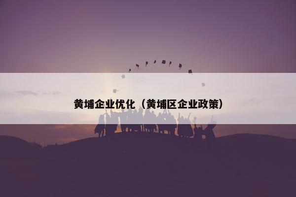 黄埔企业优化（黄埔区企业政策）