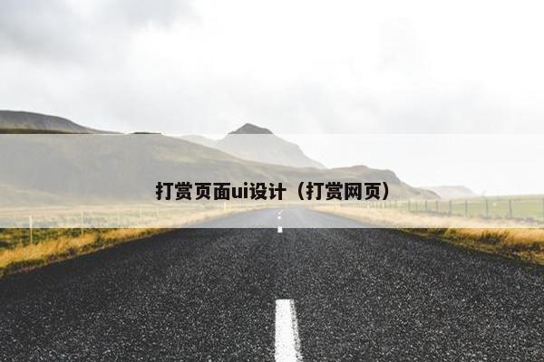 打赏页面ui设计（打赏网页）
