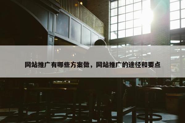 网站推广有哪些方案做，网站推广的途径和要点