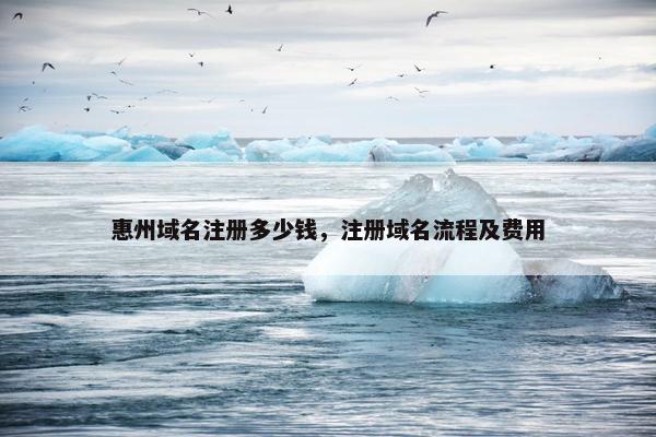 惠州域名注册多少钱，注册域名流程及费用
