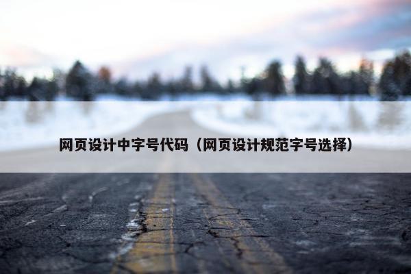 网页设计中字号代码（网页设计规范字号选择）