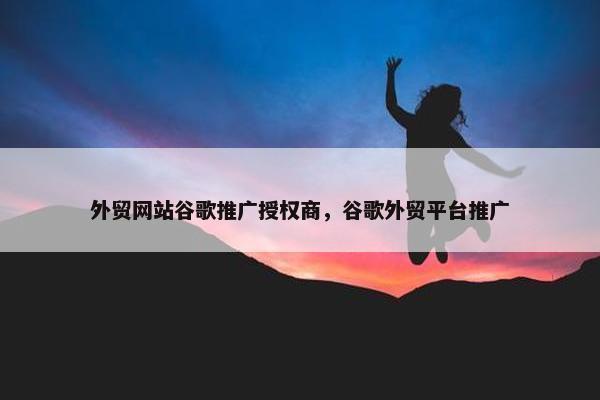外贸网站谷歌推广授权商，谷歌外贸平台推广