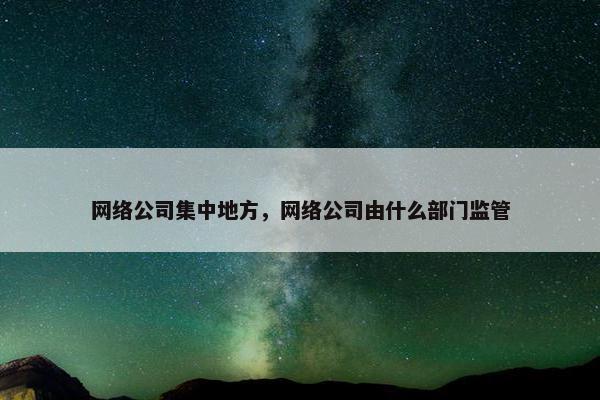 网络公司集中地方，网络公司由什么部门监管