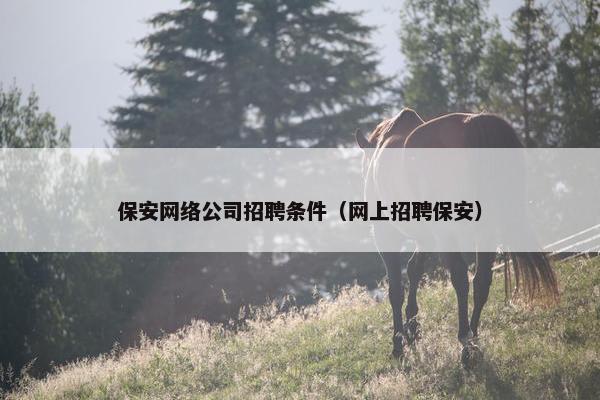 保安网络公司招聘条件（网上招聘保安）