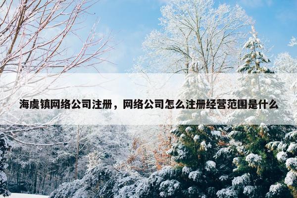 海虞镇网络公司注册，网络公司怎么注册经营范围是什么