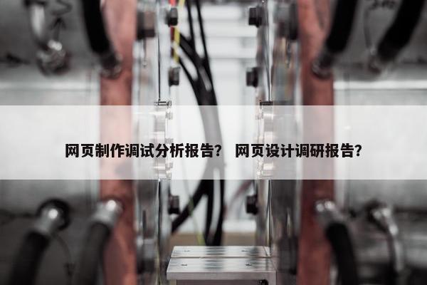 网页制作调试分析报告？ 网页设计调研报告？