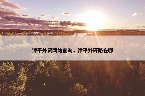 漳平外贸网站查询，漳平外环路在哪