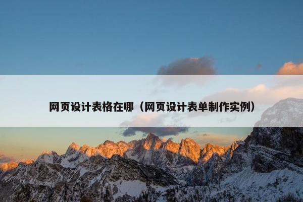 网页设计表格在哪（网页设计表单制作实例）