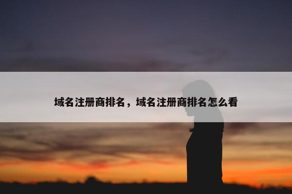 域名注册商排名，域名注册商排名怎么看