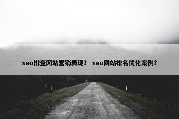 seo排查网站营销表现？ seo网站排名优化案例？