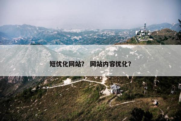 短优化网站？ 网站内容优化？