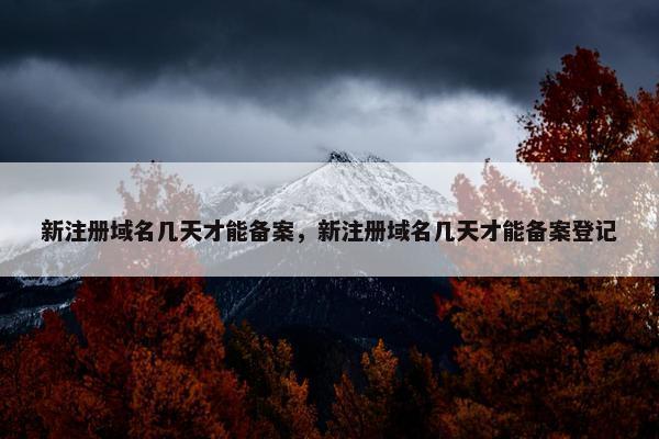 新注册域名几天才能备案，新注册域名几天才能备案登记