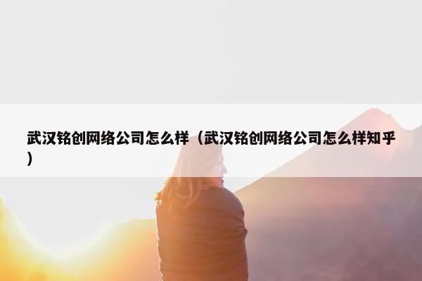 武汉铭创网络公司怎么样（武汉铭创网络公司怎么样知乎）