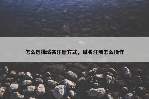 怎么选择域名注册方式，域名注册怎么操作