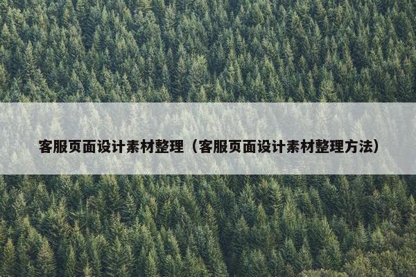 客服页面设计素材整理（客服页面设计素材整理方法）