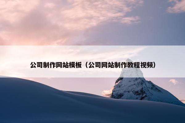 公司制作网站模板（公司网站制作教程视频）