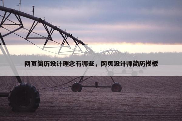 网页简历设计理念有哪些，网页设计师简历模板