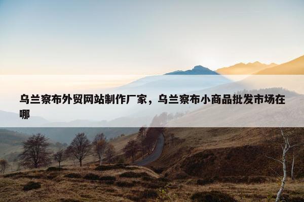 乌兰察布外贸网站制作厂家，乌兰察布小商品批发市场在哪