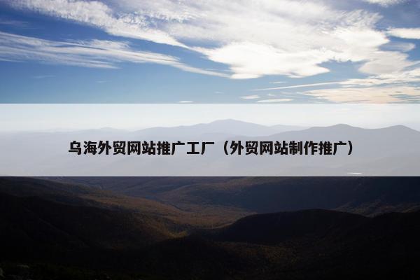 乌海外贸网站推广工厂（外贸网站制作推广）