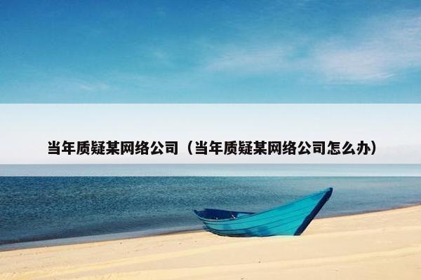 当年质疑某网络公司（当年质疑某网络公司怎么办）
