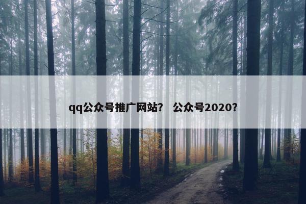 qq公众号推广网站？ 公众号2020？