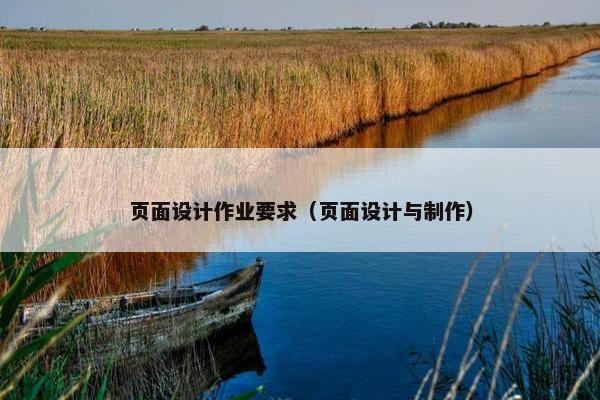 页面设计作业要求（页面设计与制作）