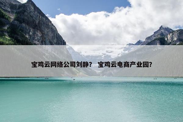 宝鸡云网络公司刘静？ 宝鸡云电商产业园？