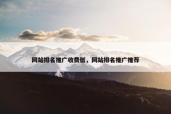 网站排名推广收费低，网站排名推广推荐