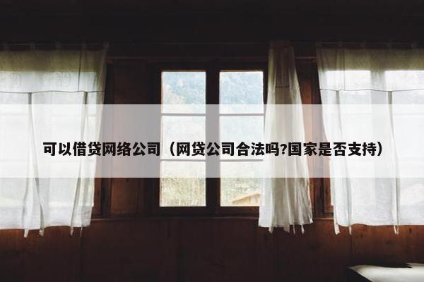 可以借贷网络公司（网贷公司合法吗?国家是否支持）
