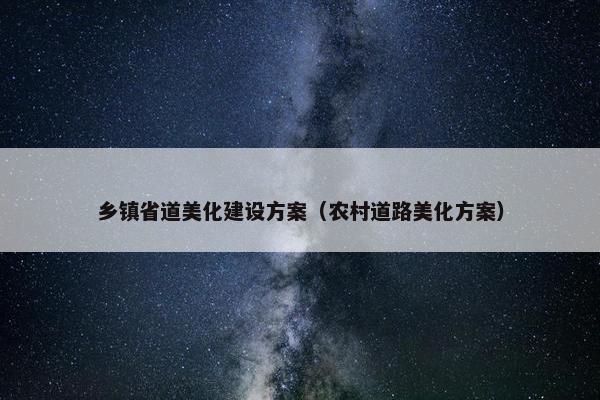 乡镇省道美化建设方案（农村道路美化方案）