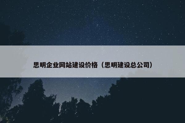 思明企业网站建设价格（思明建设总公司）