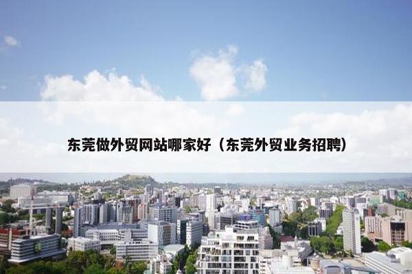 东莞做外贸网站哪家好（东莞外贸业务招聘）