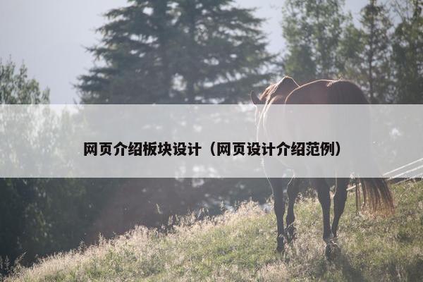 网页介绍板块设计（网页设计介绍范例）