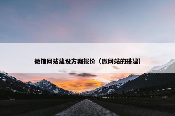 微信网站建设方案报价（微网站的搭建）