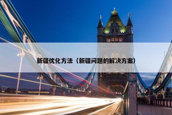 新疆优化方法（新疆问题的解决方案）
