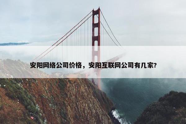 安阳网络公司价格，安阳互联网公司有几家?