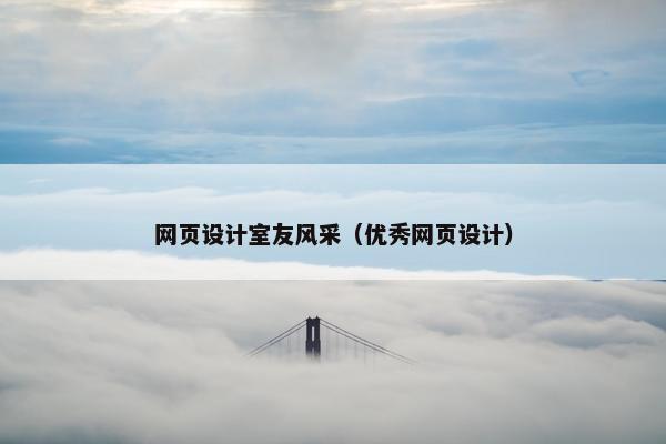 网页设计室友风采（优秀网页设计）