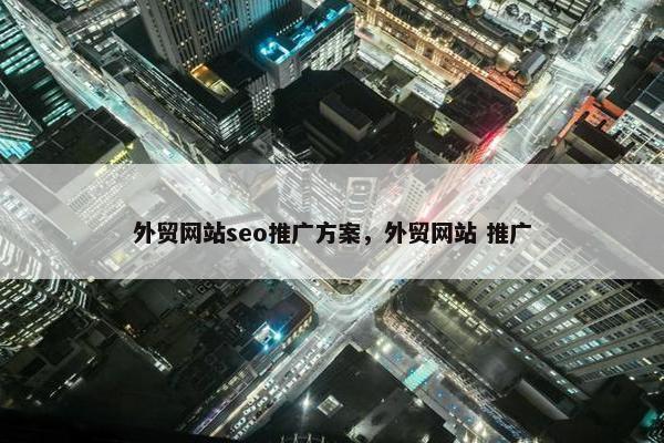 外贸网站seo推广方案，外贸网站 推广